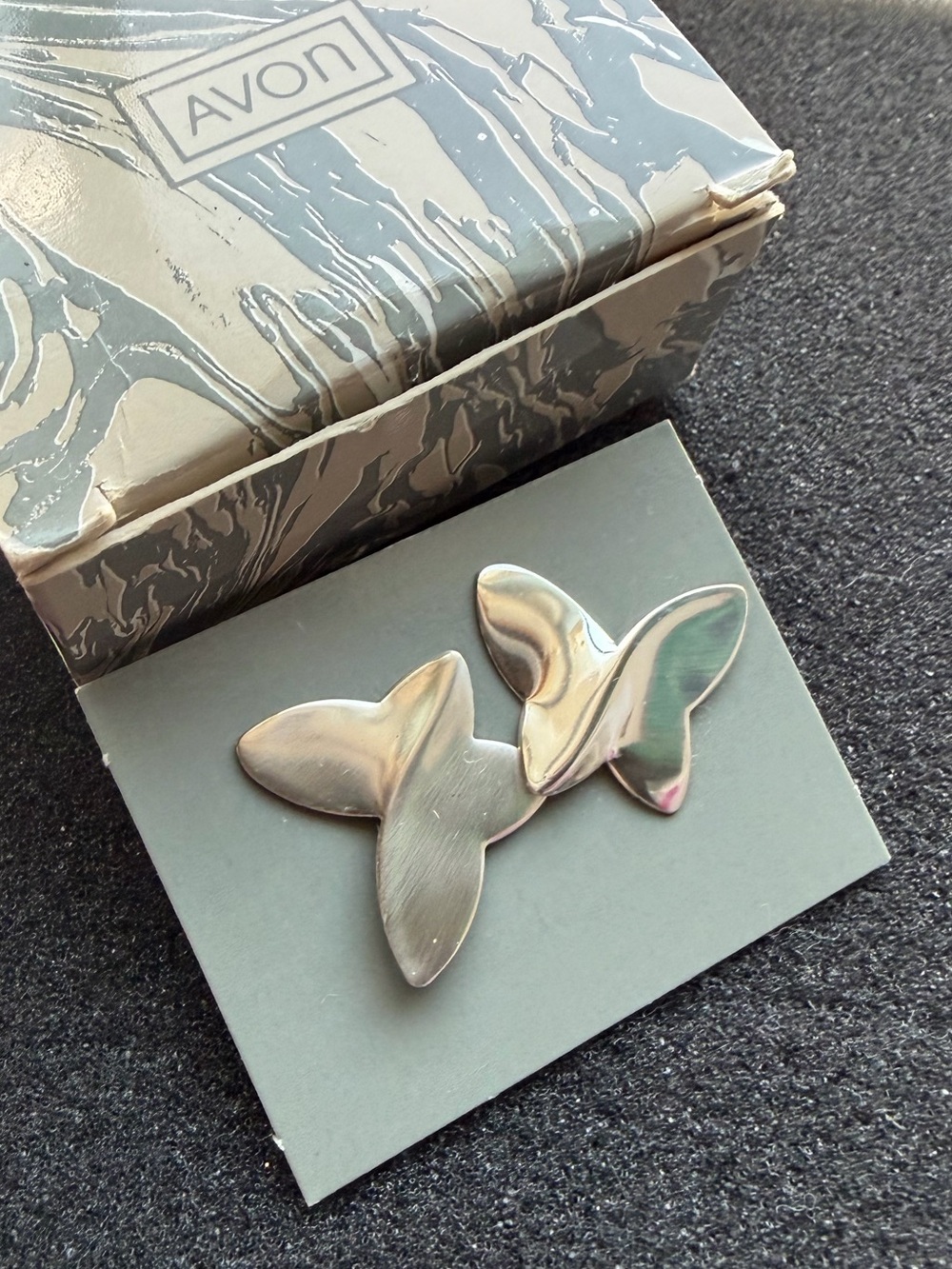 Vintage Avon Sterling Silver Butterfly Pierced Earrings